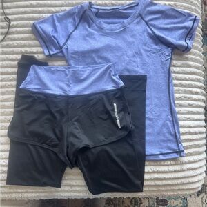 Purple and Black Activewear Set
